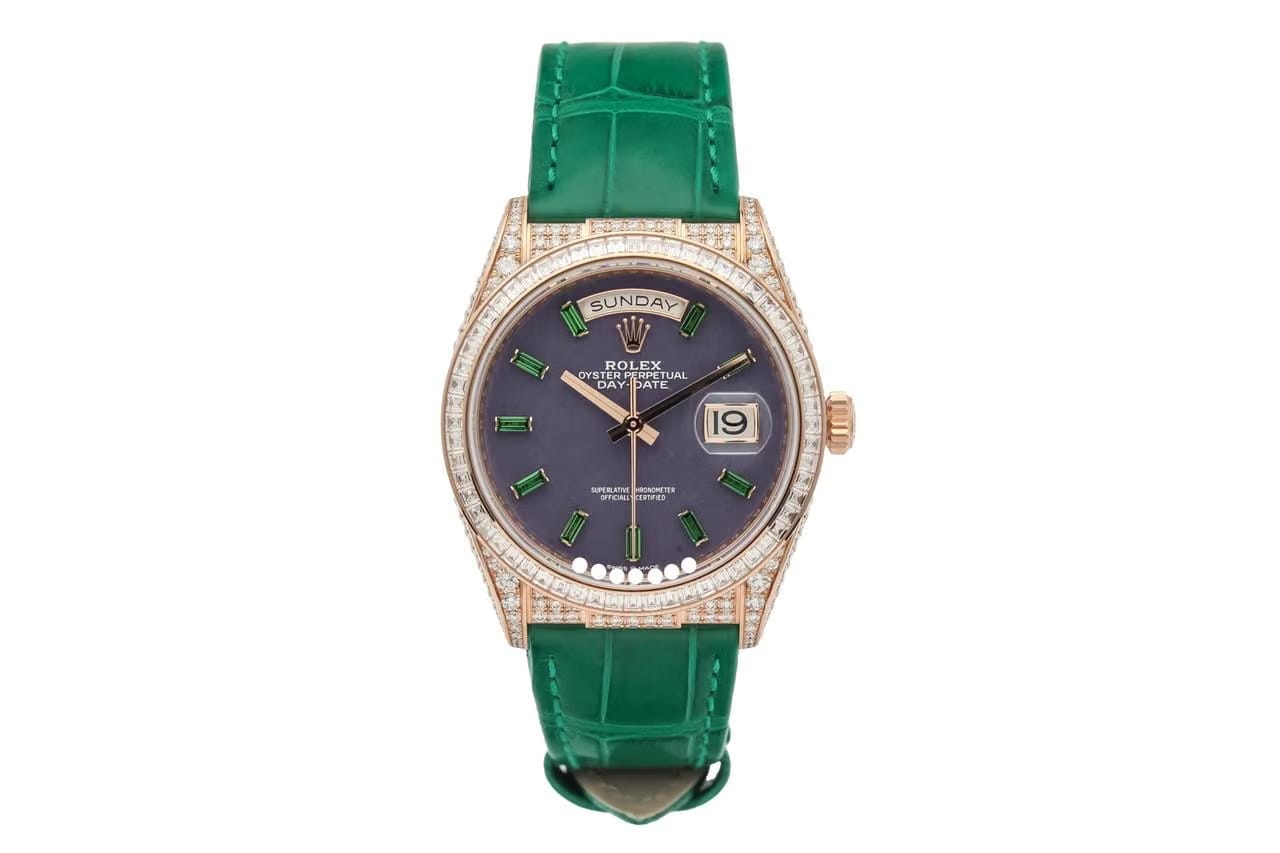 Rolex | Day-Date | 128455TBR | Rose gold | Purple