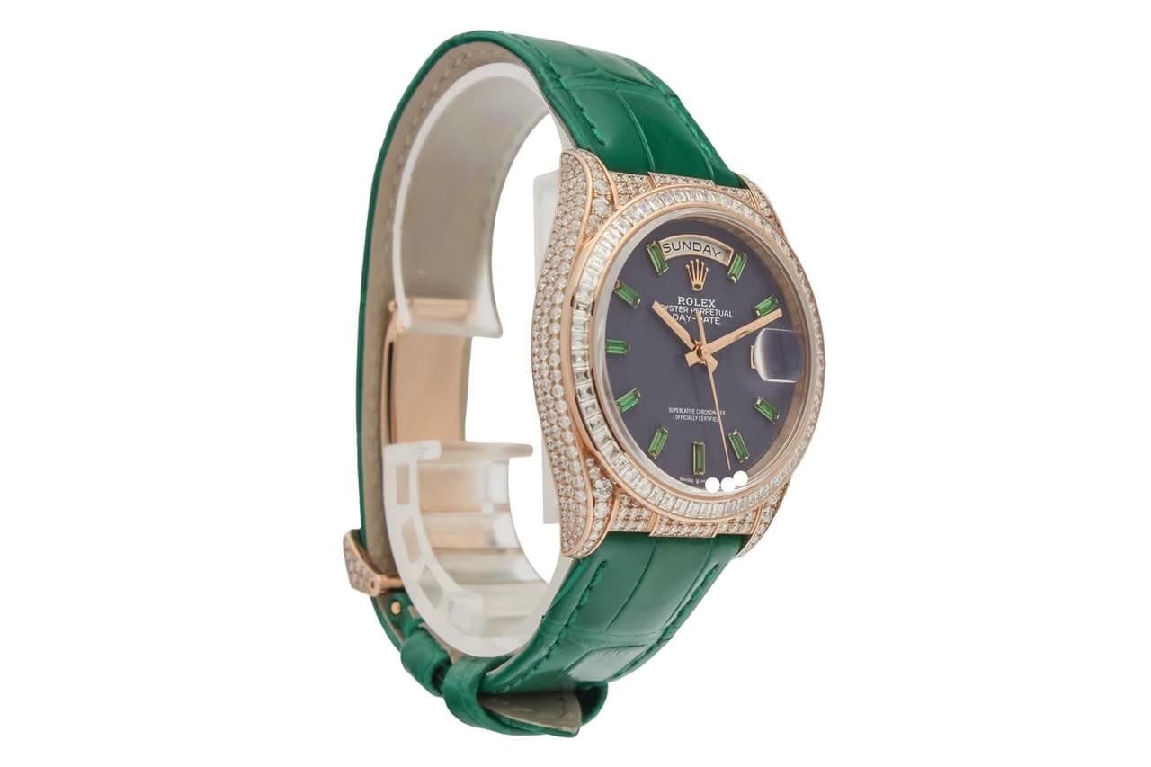 Rolex | Day-Date | 128455TBR | Rose gold | Purple