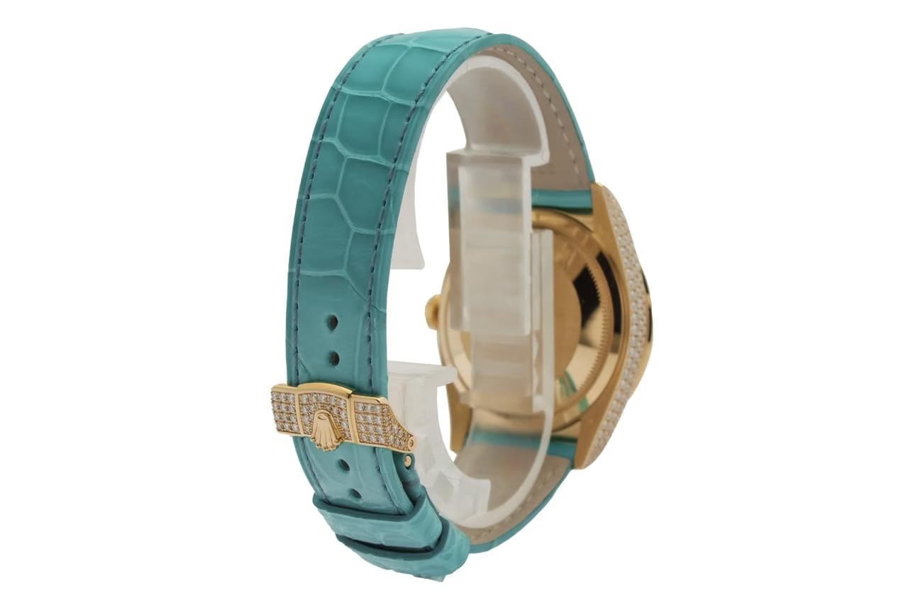 Rolex | Day-Date | 128458tbr | Yellow gold | 36 mm | Blue | Automatic
