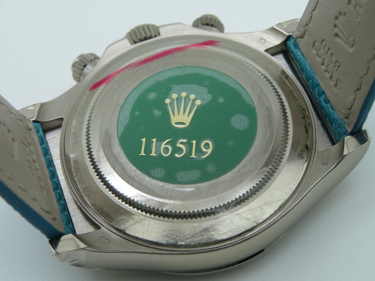 Rolex | Daytona | 116519 | White gold | 40 x 48 mm | Lizard skin | Turquoise | Automatic