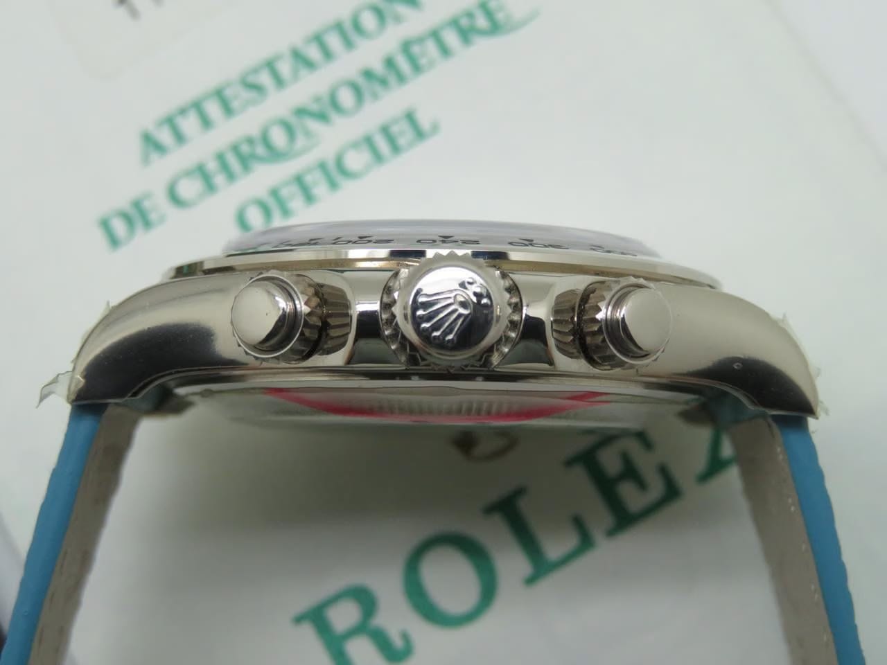 Rolex | Daytona | 116519 | White gold | 40 x 48 mm | Lizard skin | Turquoise | Automatic