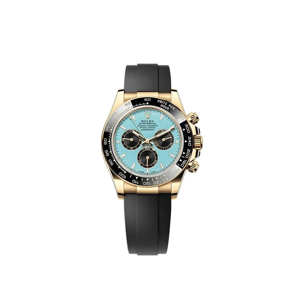 Rolex | Daytona | 126518ln-0014 | Yellow gold | 40 mm | Rubber | Turquoise | Automatic