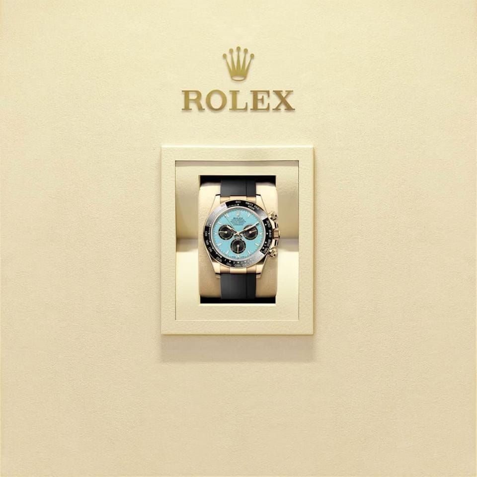 Rolex | Daytona | 126518ln-0014 | Yellow gold | 40 mm | Rubber | Turquoise | Automatic
