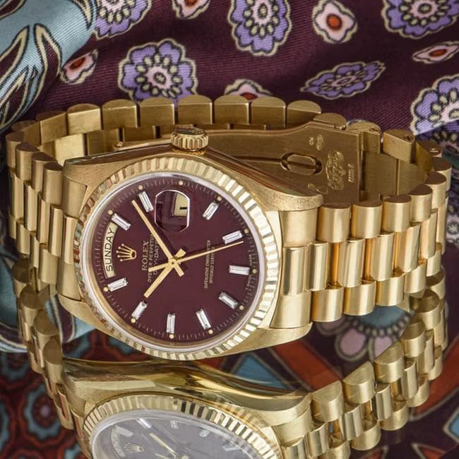 Rolex | Day-Date | 18038 | Yellow gold | 36mm mm | Yellow gold | Red | Automatic