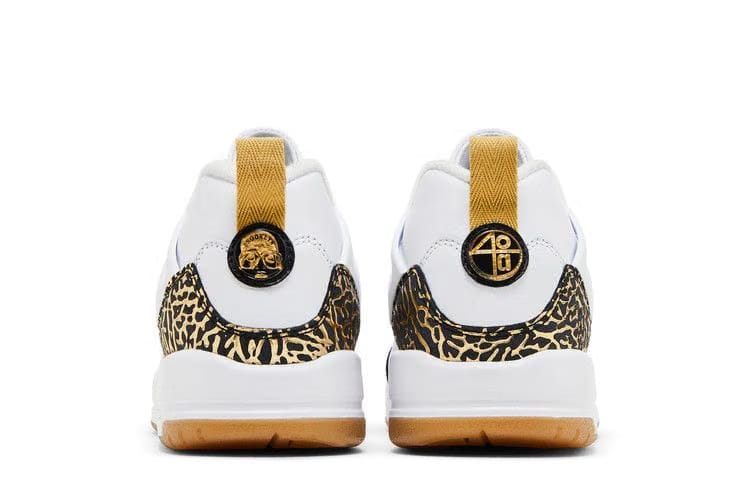Jordan Spizike Low GS White Black Metallic Gold