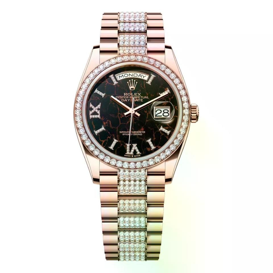 Rolex | Day-Date | 128345RBR-0045 | 36 mm | Rose gold | Automatic