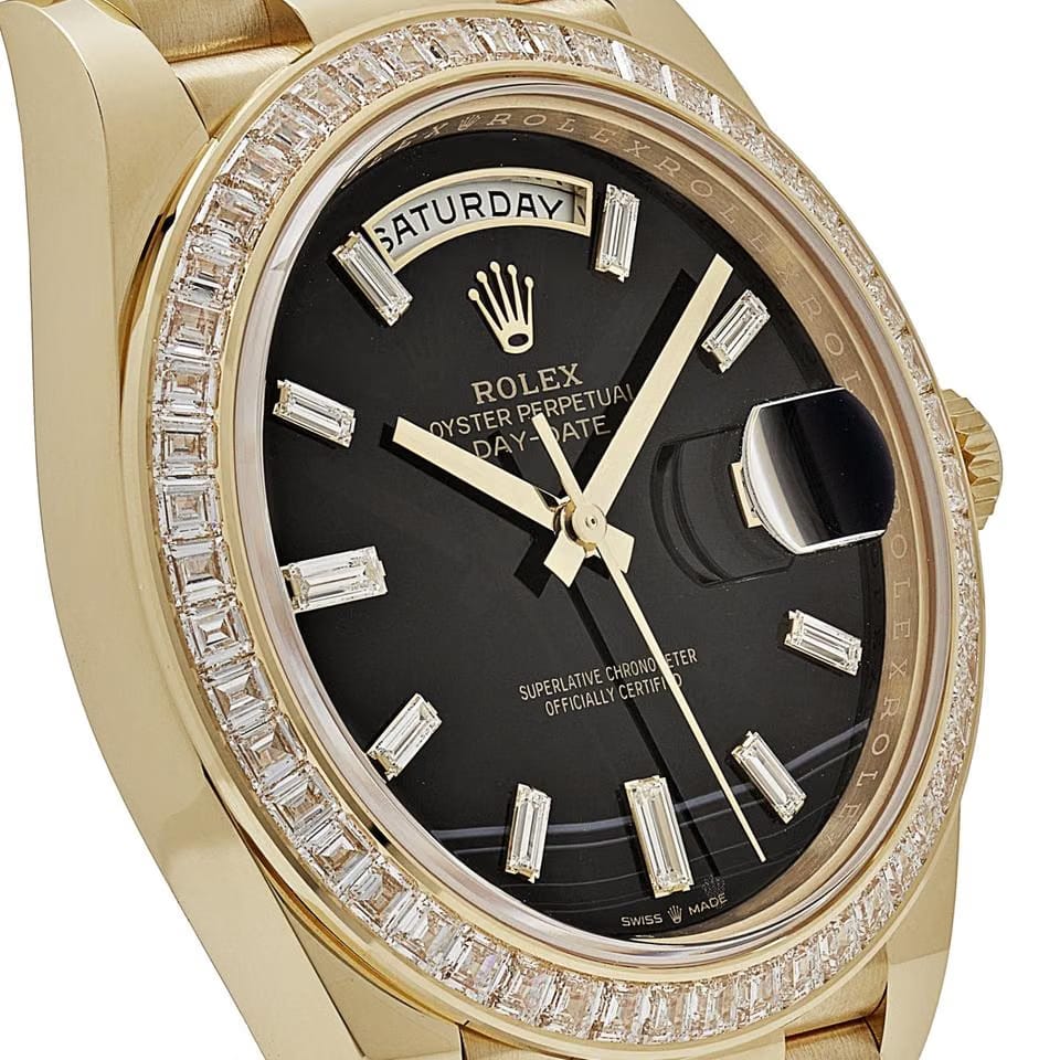 Rolex | Day-Date | 228398TBR | Yellow gold | 40 mm | Yellow gold | Black | Automatic