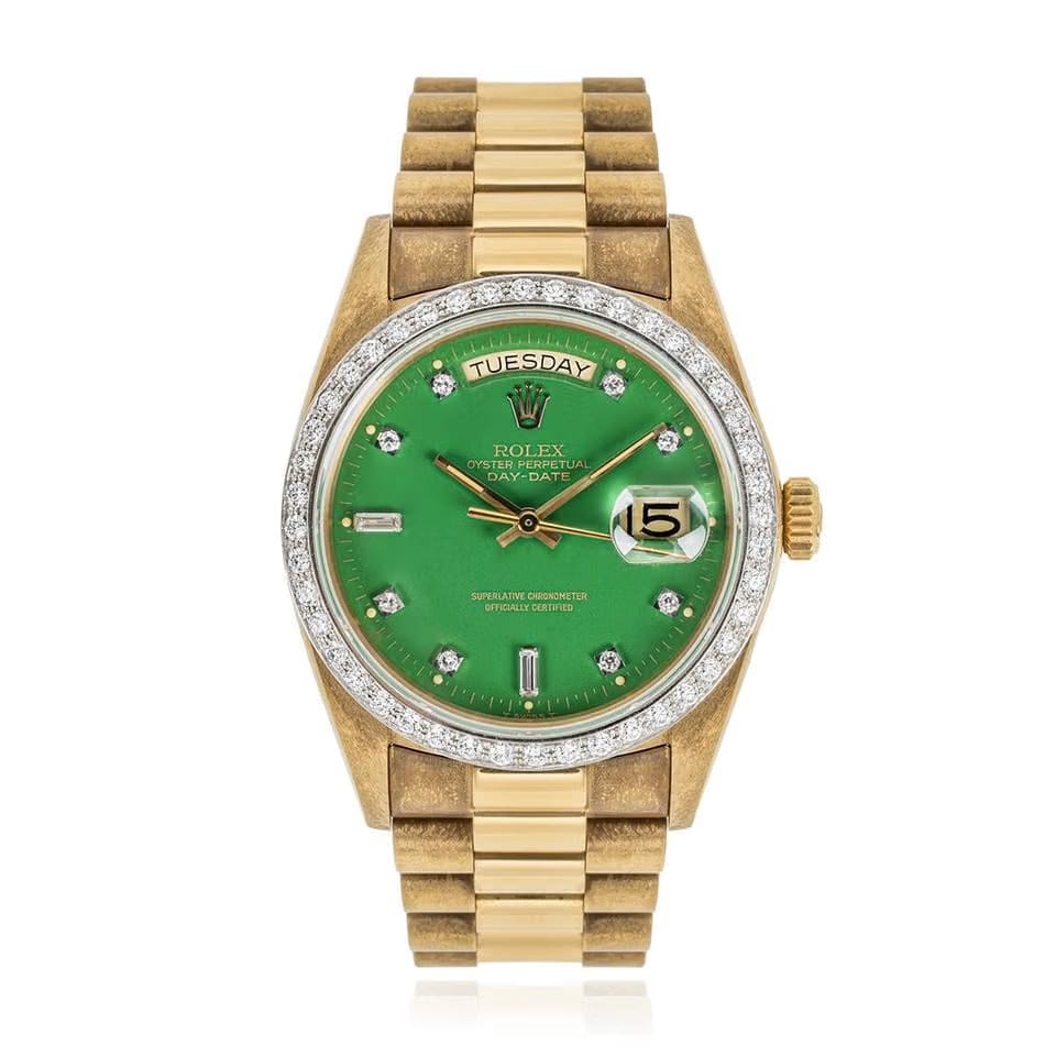 Rolex | Day-Date | 18038 | Yellow gold | 36mm mm | Yellow gold | Green | Automatic