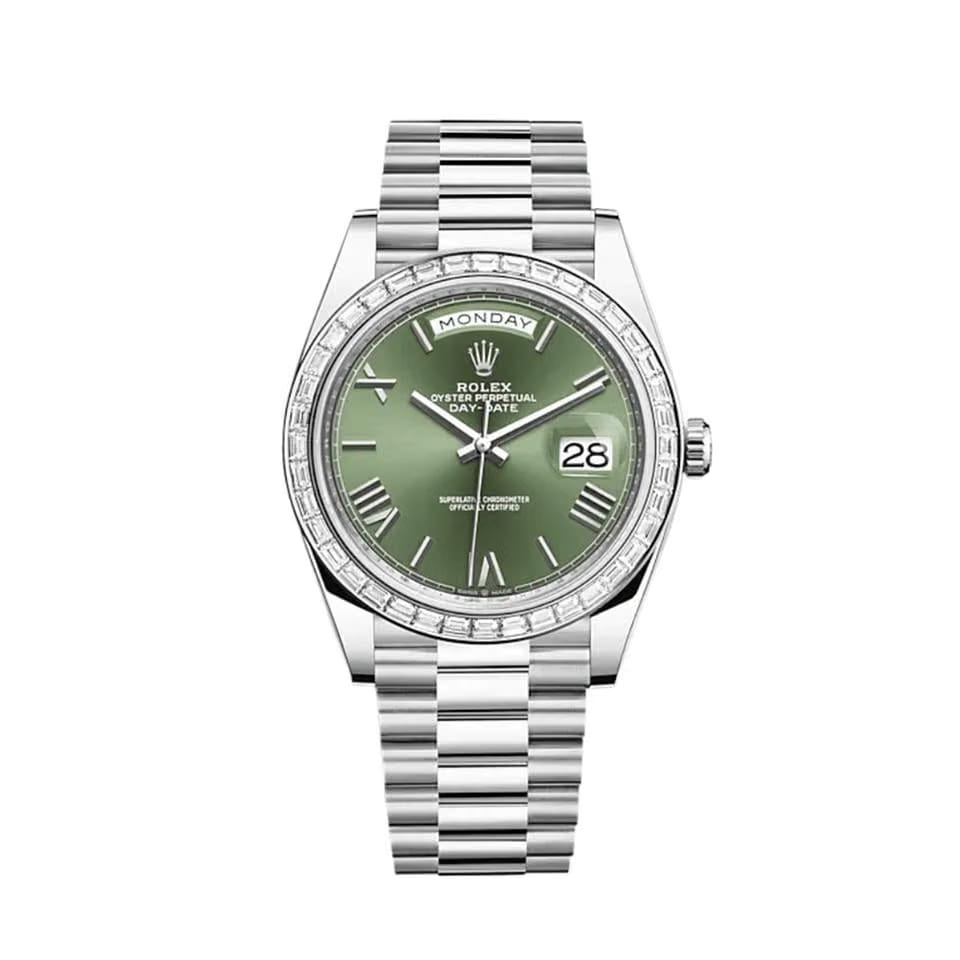 Rolex | Day-Date | 228396TBR | Platinum | 40 mm | Platinum | Green | Automatic