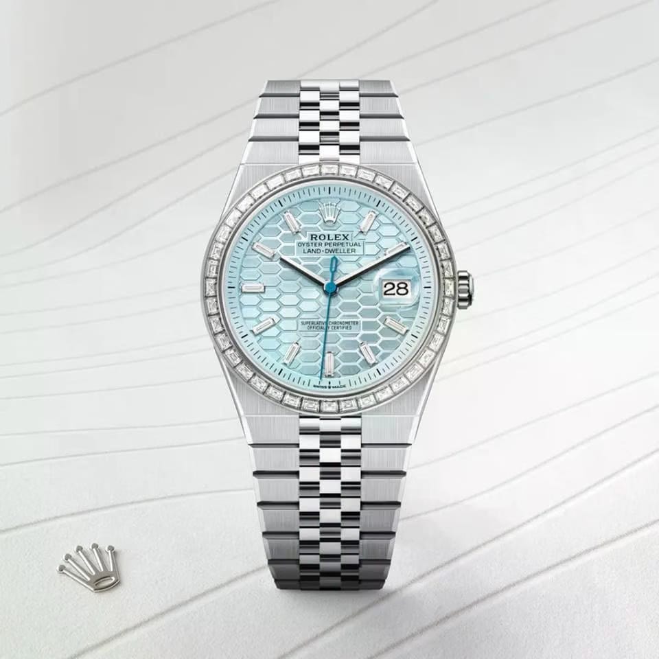 Rolex | Land-Dweller | 127386TBR | Platinum | 40 mm | Platinum | Blue | Automatic
