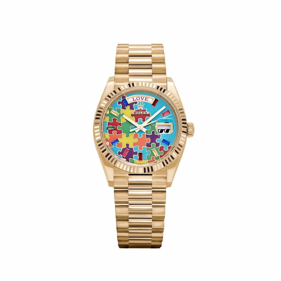 Rolex | Day-Date | 128238 | Yellow gold | 36 mm | Yellow gold | Turquoise | Automatic