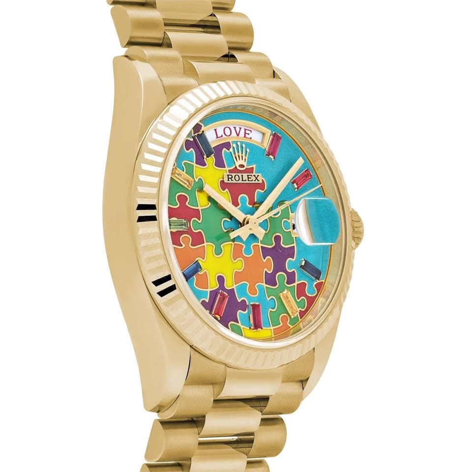 Rolex | Day-Date | 128238 | Yellow gold | 36 mm | Yellow gold | Turquoise | Automatic