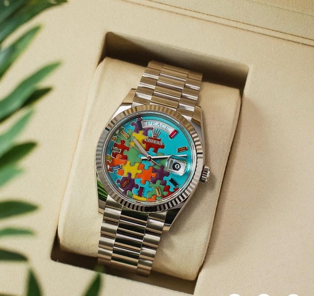 Rolex | Day-Date | 128239 | White gold | 36 x 43 mm | White gold | Turquoise | Automatic