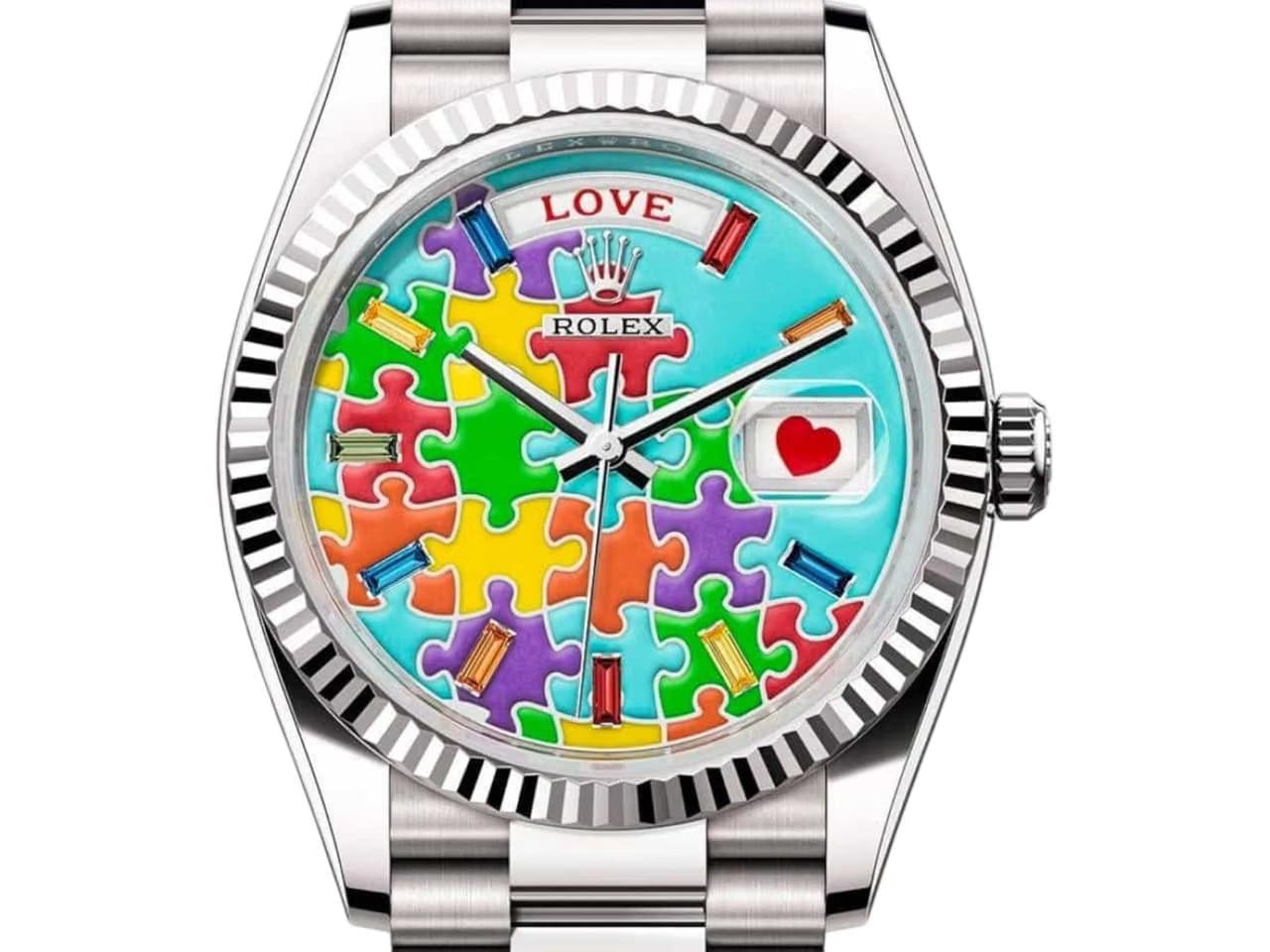 Rolex | Day-Date | 128239 | White gold | 36 x 43 mm | White gold | Turquoise | Automatic