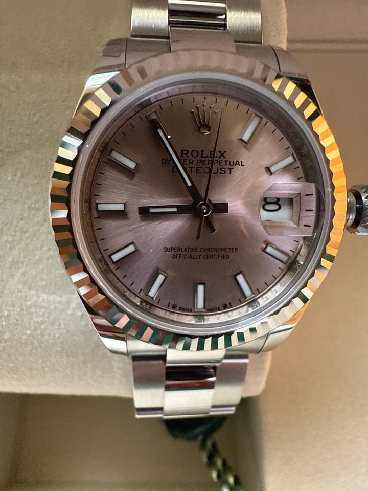 Rolex Lady-Datejust 2025 Rolex lady date just pink stick dial fluted full set