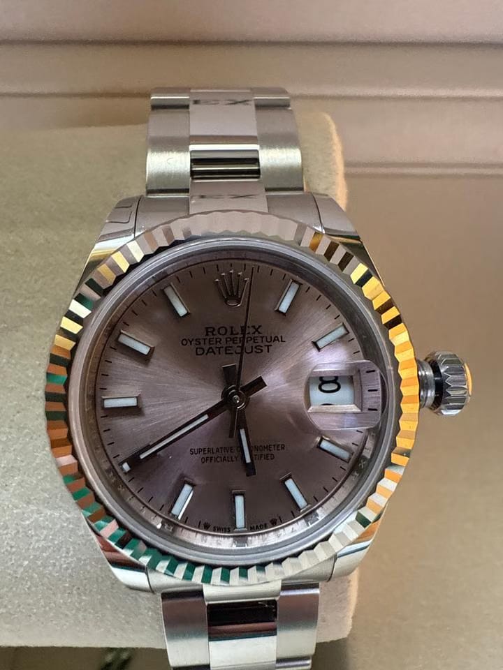Rolex Lady-Datejust 2025 Rolex lady date just pink stick dial fluted full set