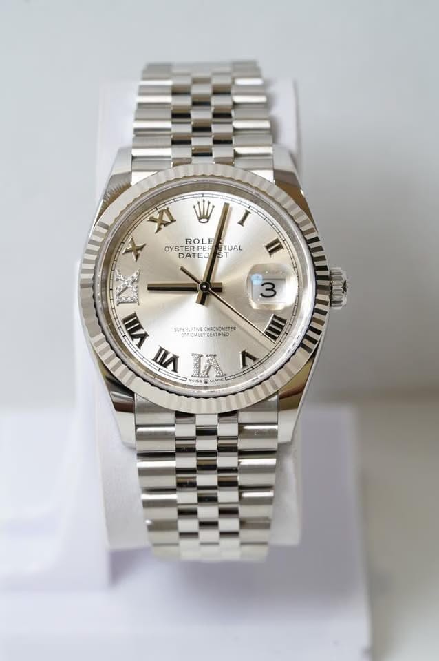 Rolex Oyster Perpetual 36 White Gold Bezel Jubilee Bracelet Full Set