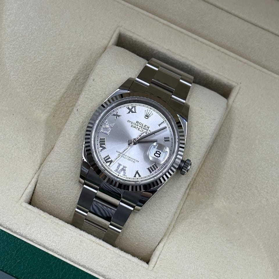 Rolex Datejust 36 126234 Silver Roman VIIX Dial Oyster
