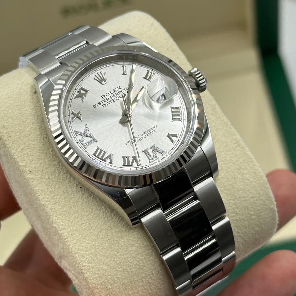 Rolex Datejust 36 126234 Silver Roman VIIX Dial Oyster