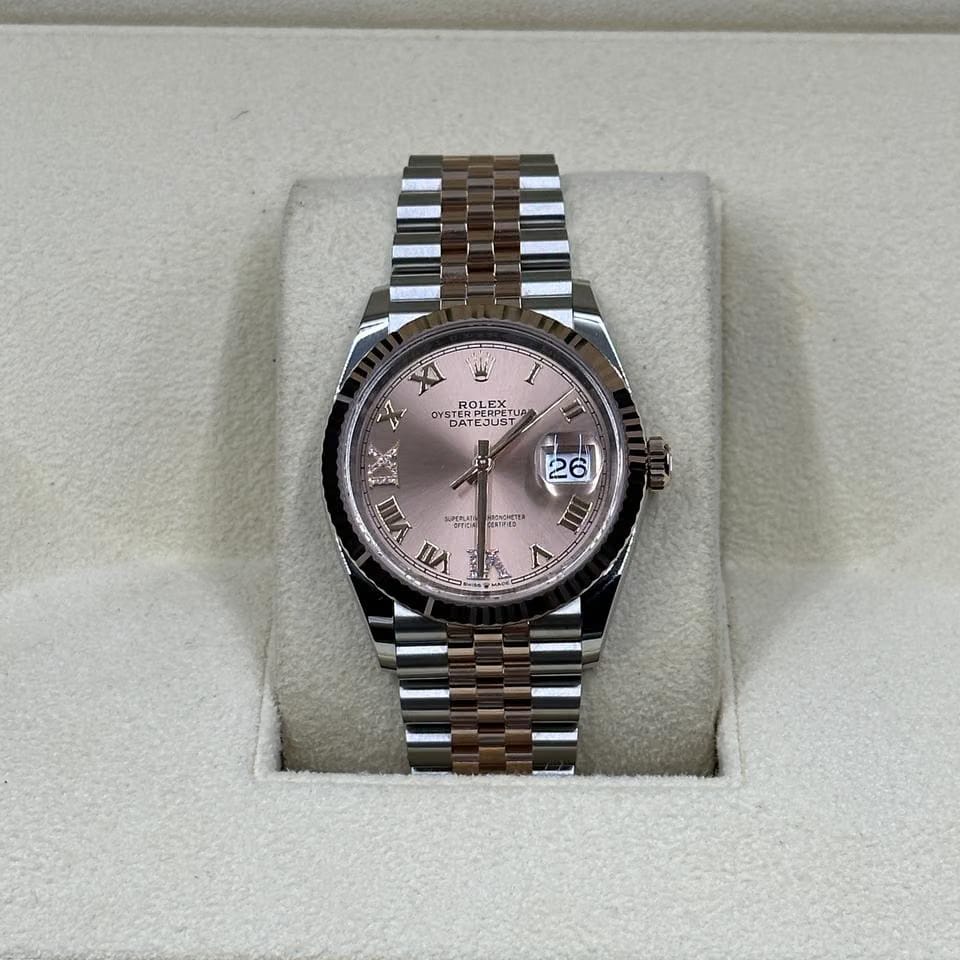 Rolex Datejust 36 126231 Pink Roman VIIX Dial Jubilee