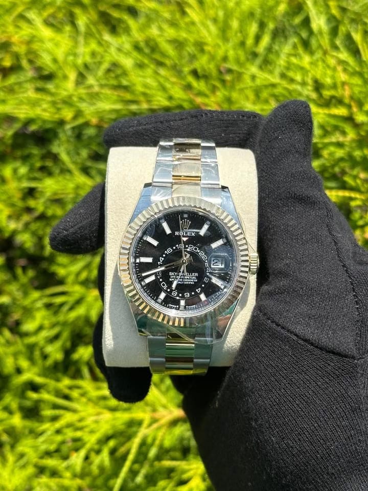 Rolex336933 Black Dial Two-Tone Yellow Gold Oyster Bracelet