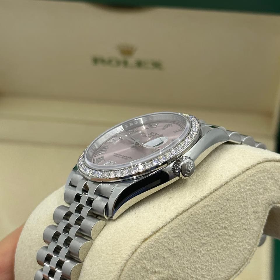 Rolex Datejust 36 126284 VIIX Pink Rorman Dial Diamonds Bezel Jubilee