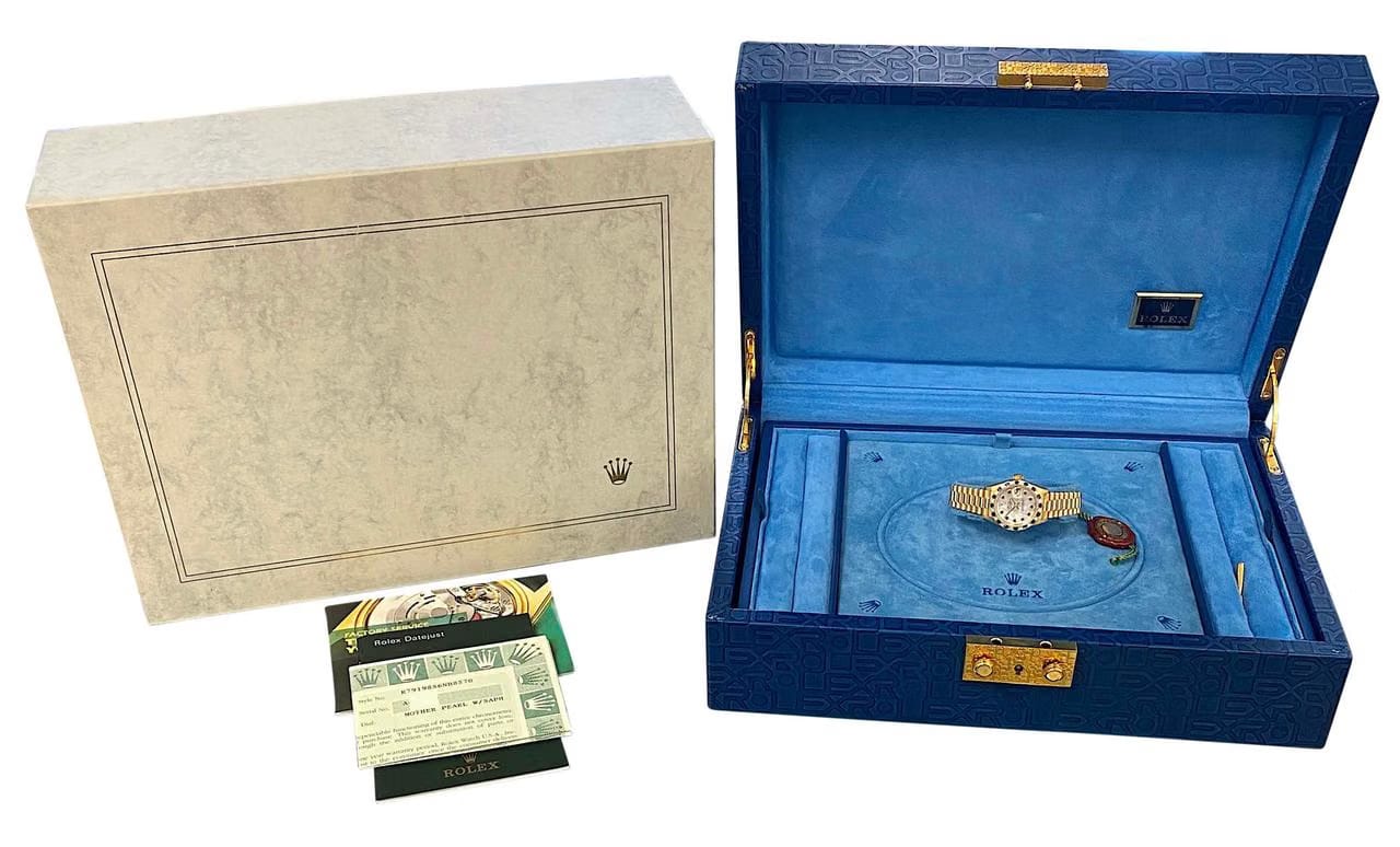 Rolex Lady-President 26mm Sapphire & Diamond Bezel MOP Dial MINT Box&Papers