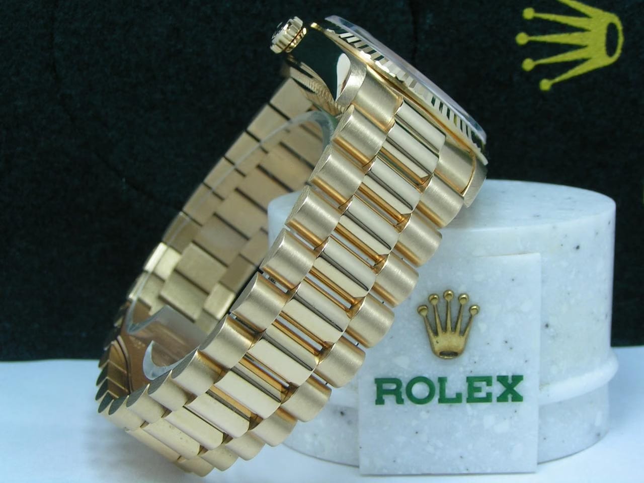 Rolex1994 Day-Date 36 UN-WORN Boxes Papers RARE Champagne "Jubilee" Princess cut Diamond Dial