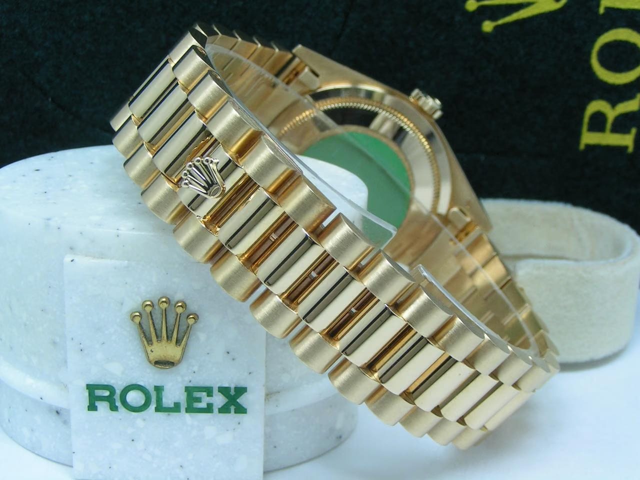 Rolex1994 Day-Date 36 UN-WORN Boxes Papers RARE Champagne "Jubilee" Princess cut Diamond Dial