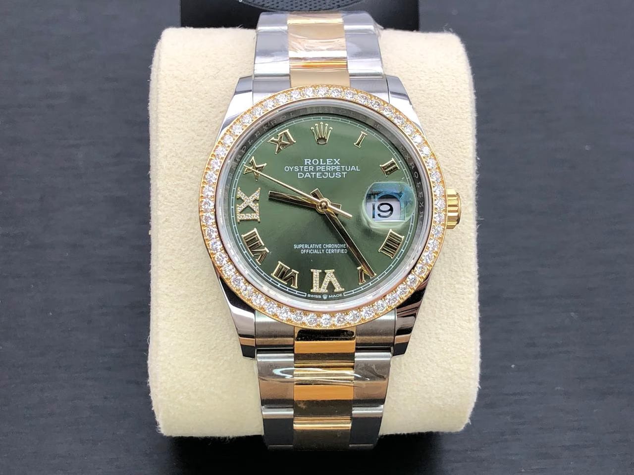 Rolex Datejust 36 126283 RBR Green roman viix Oyster 126283 RBR GREEN VIIX OYS
