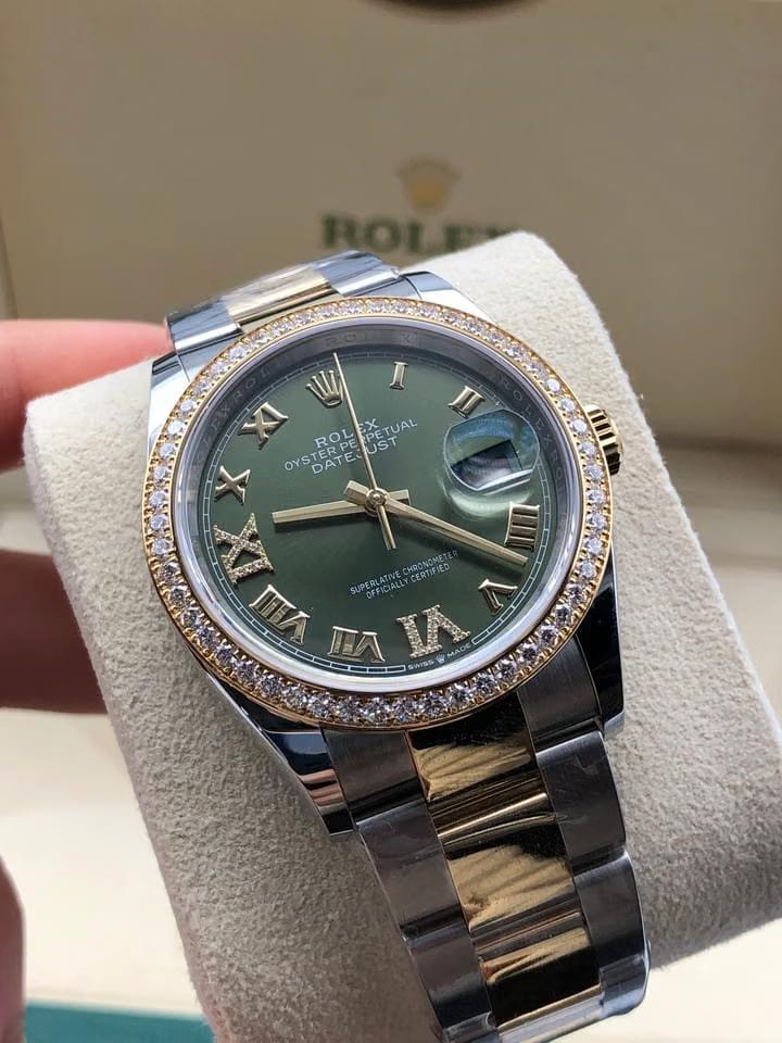 Rolex Datejust 36 126283 RBR Green roman viix Oyster 126283 RBR GREEN VIIX OYS