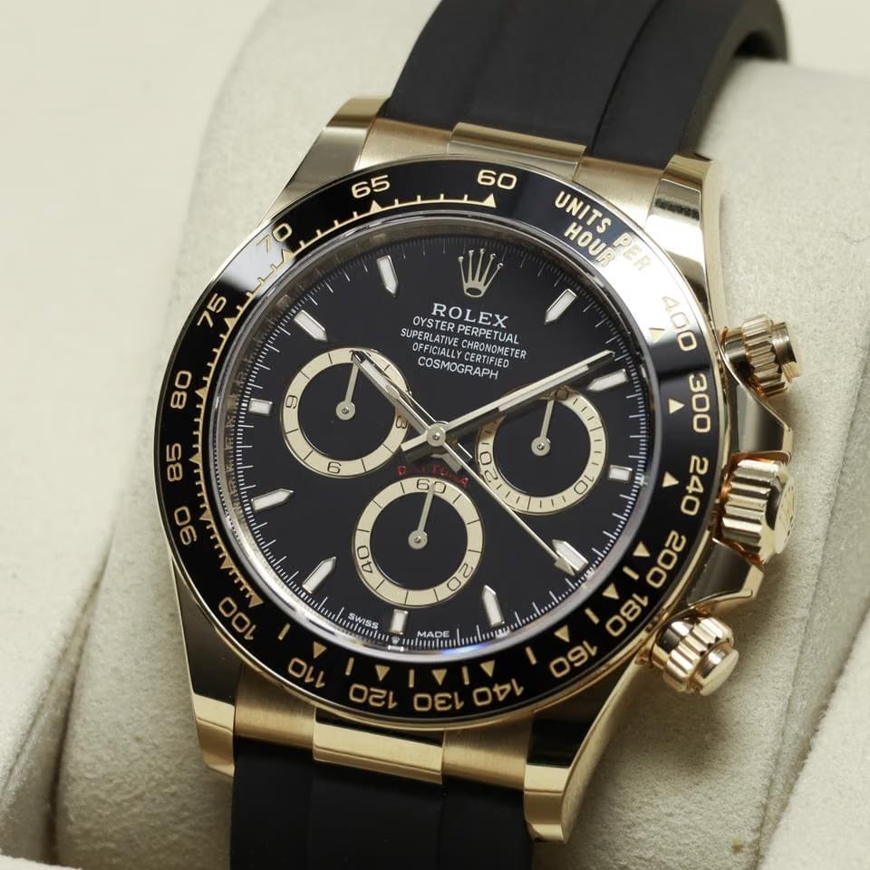 Rolex2026 Complete 40mm 18k Yellow Gold Black Dial YG Subs Cerachrom Oysterflex 126518 LN