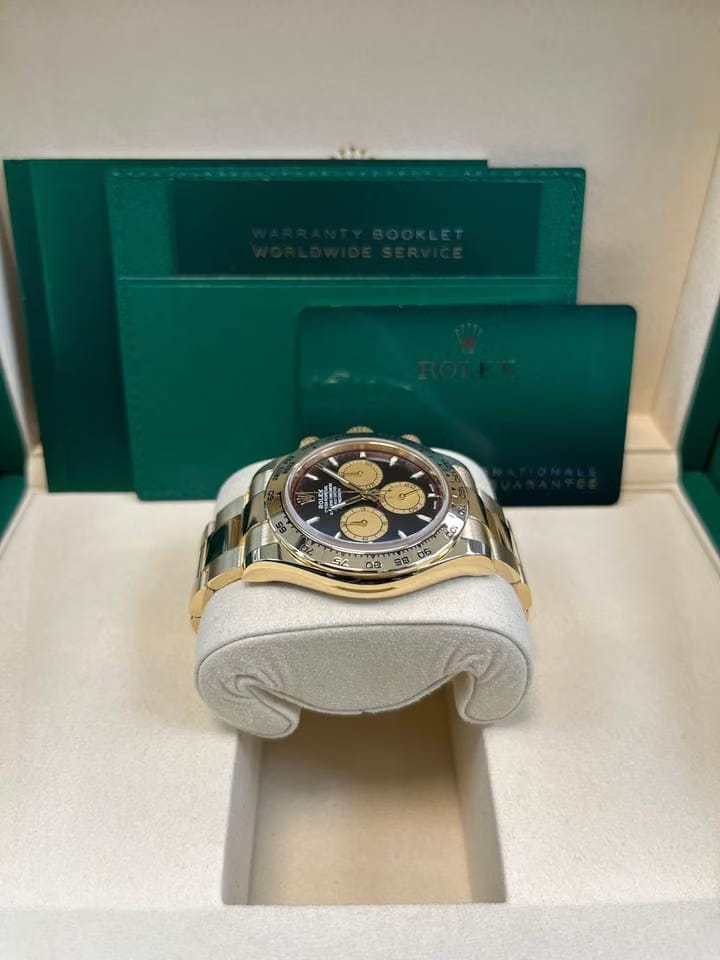 Rolex Yellow Gold Black And Champagne Index Dial Oyster Bracelet 126508