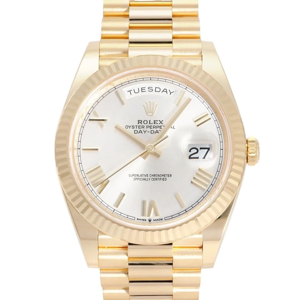 Rolex | Day-Date | 228238 | Yellow gold | 40 mm | Silver | Automatic