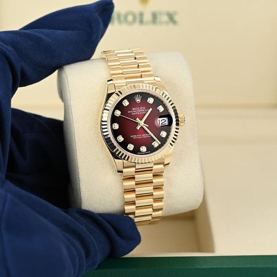 Rolex | Datejust | 278278 | Yellow gold | 31 mm | Yellow gold | Red | Automatic