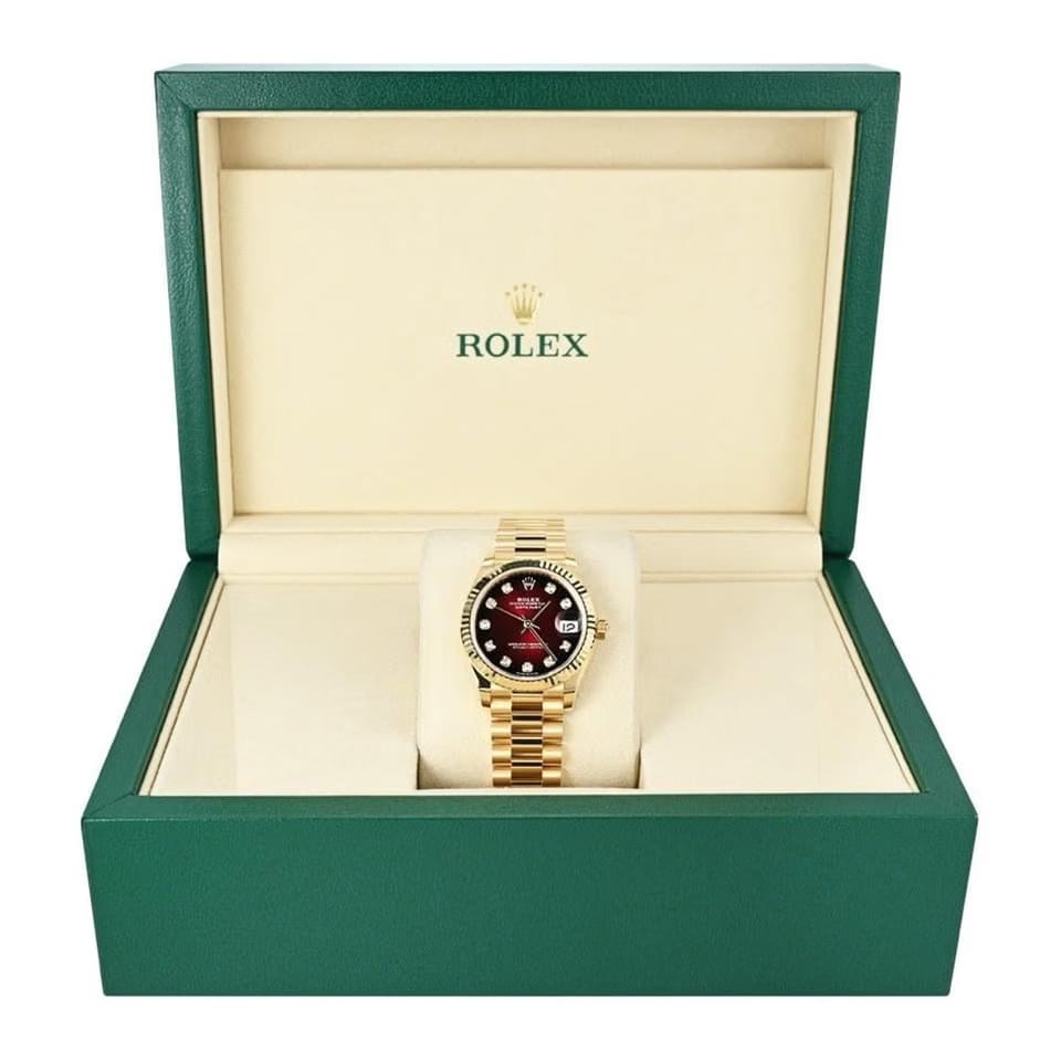 Rolex | Datejust | 278278 | Yellow gold | 31 mm | Yellow gold | Red | Automatic