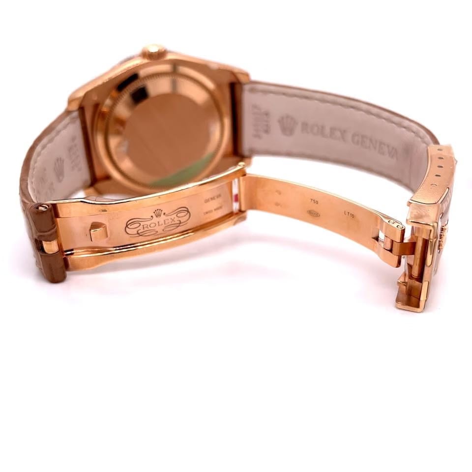 Rolex | Datejust | 116185BBR | Rose gold | 36 mm | Crocodile skin | Black | Automatic