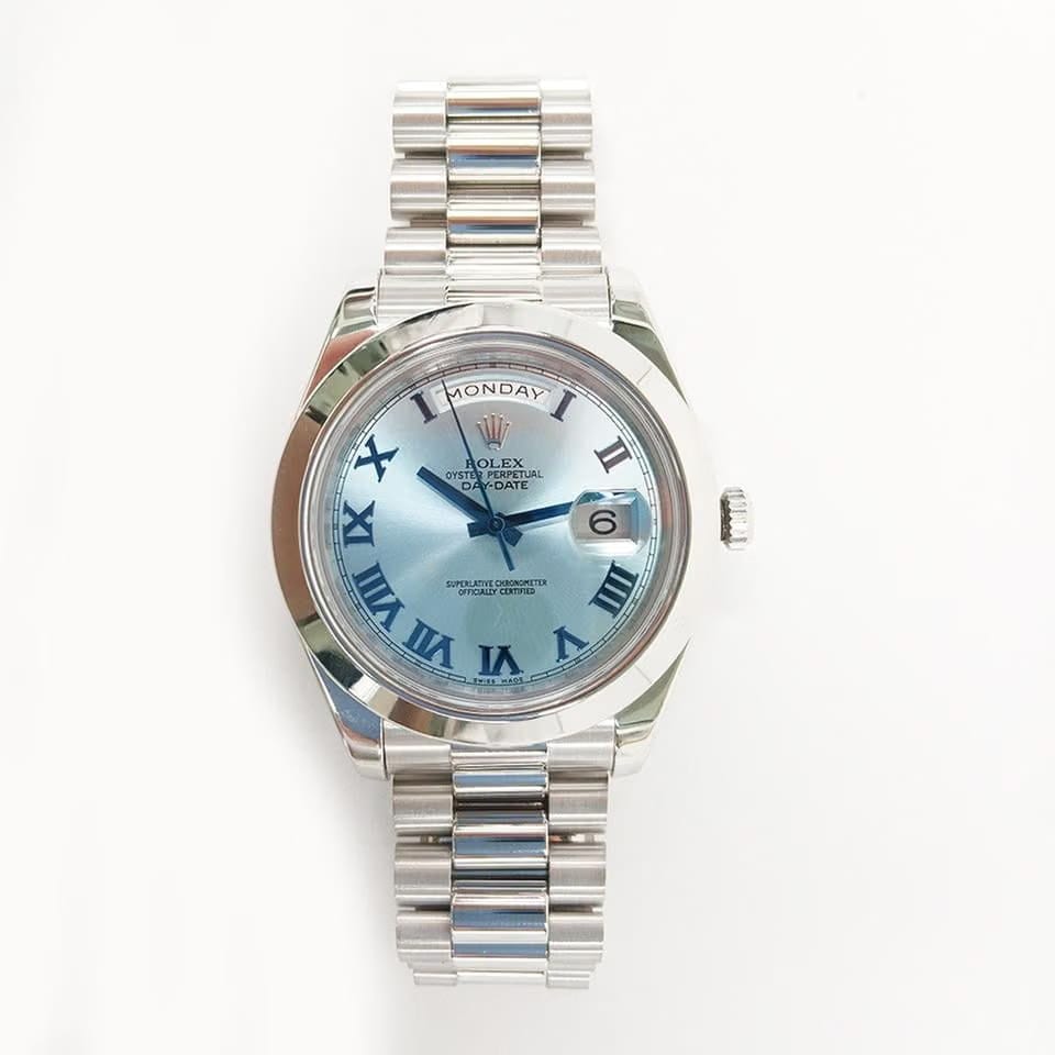 Rolex | Day-Date | 218206 | Platinum | 41 mm | Platinum | Blue | Automatic