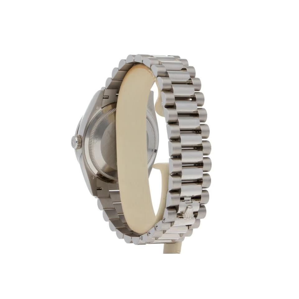 Rolex | Day-Date | 128349RBR-0001 | White gold | 36 mm | White gold | Silver | Automatic