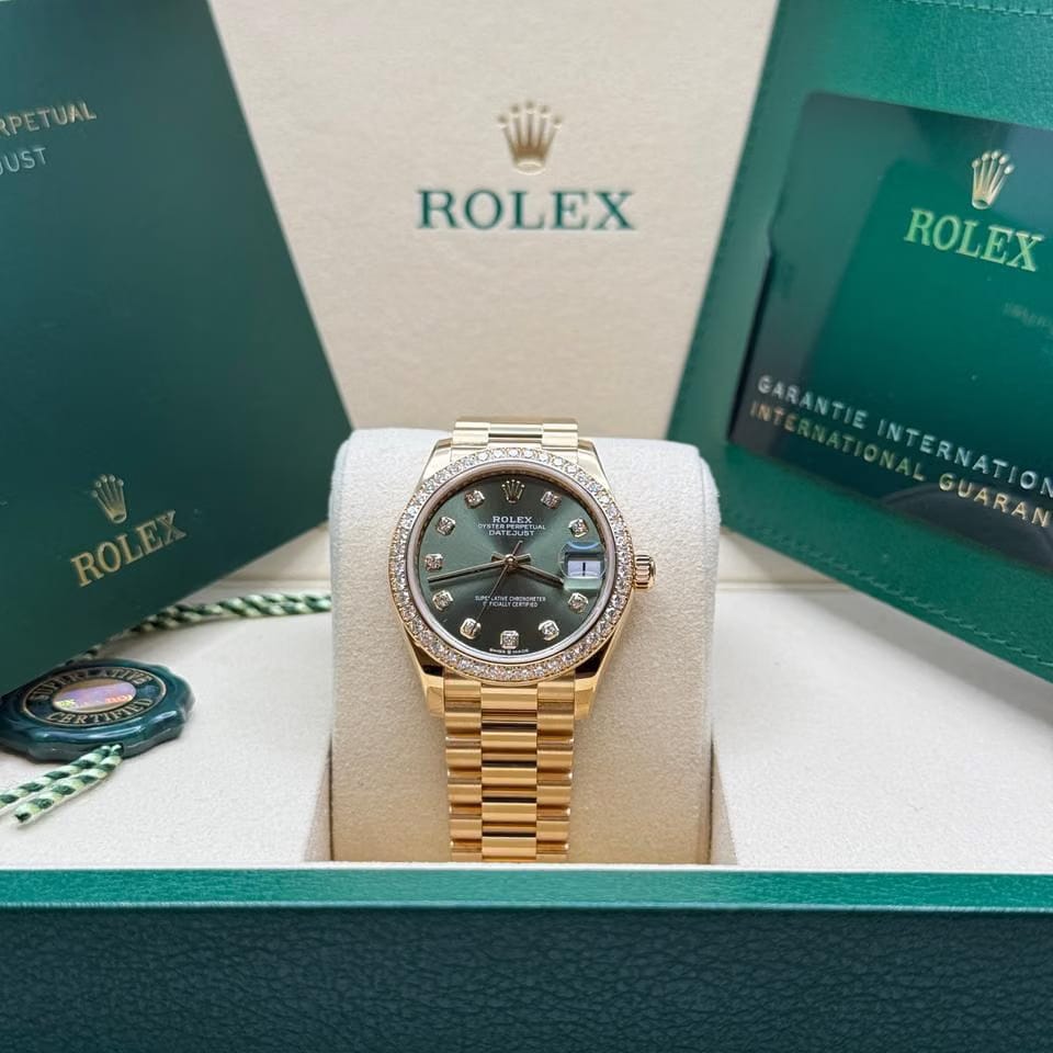 Rolex | Datejust | 278288RBR | Yellow gold | 31 mm | Yellow gold | Green | Automatic