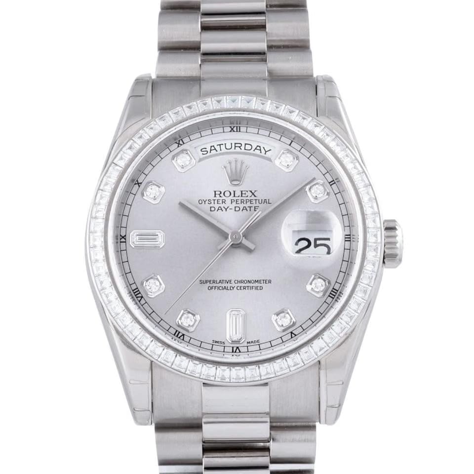 Rolex | Day-Date | 118399BR | White gold | 36 mm | Silver | Automatic