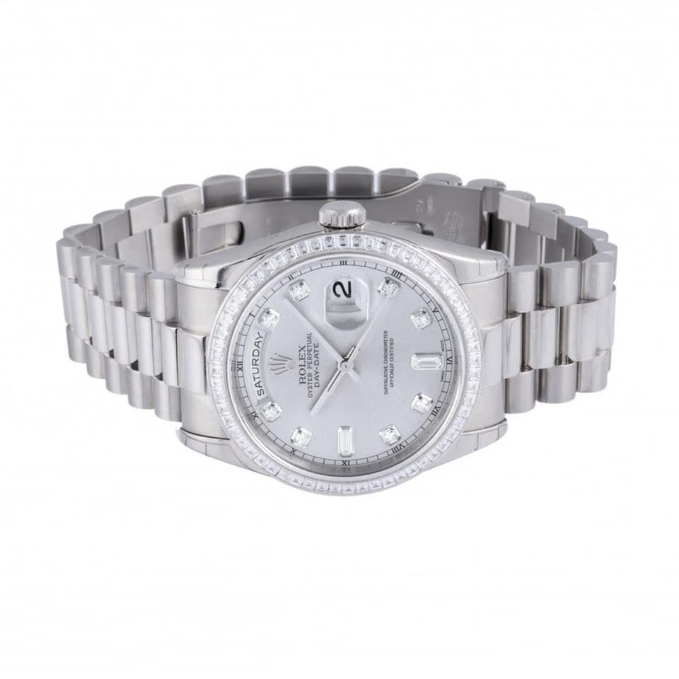 Rolex | Day-Date | 118399BR | White gold | 36 mm | Silver | Automatic