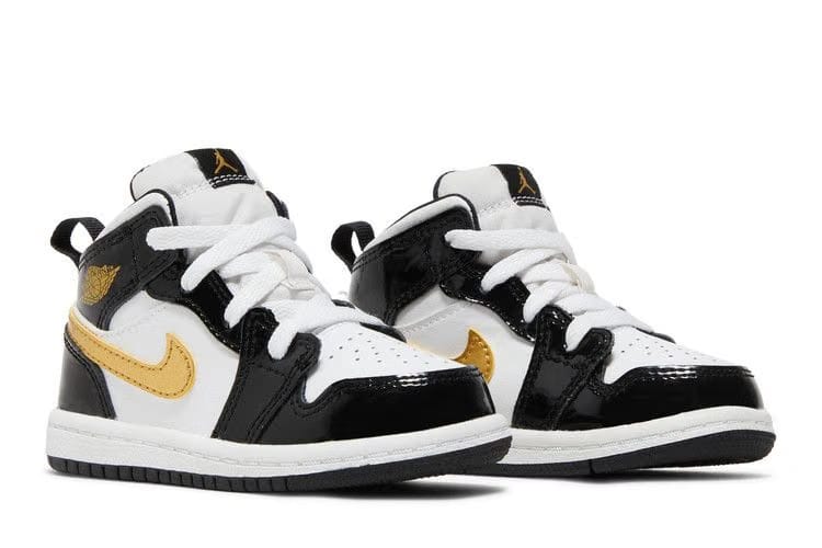 Air Jordan 1 Mid Patent SE TD Black Gold