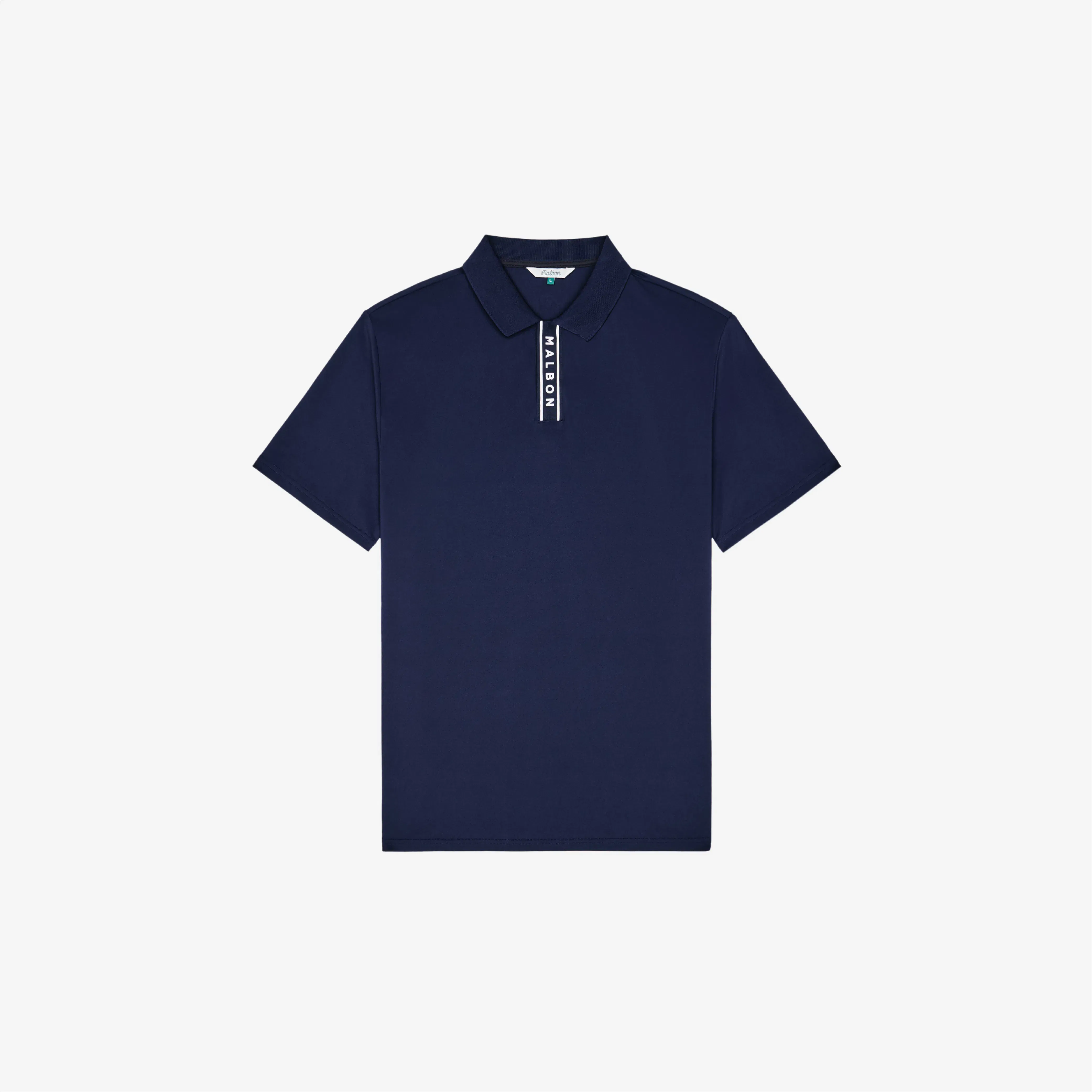 Malbon Block Placket Polo Navy