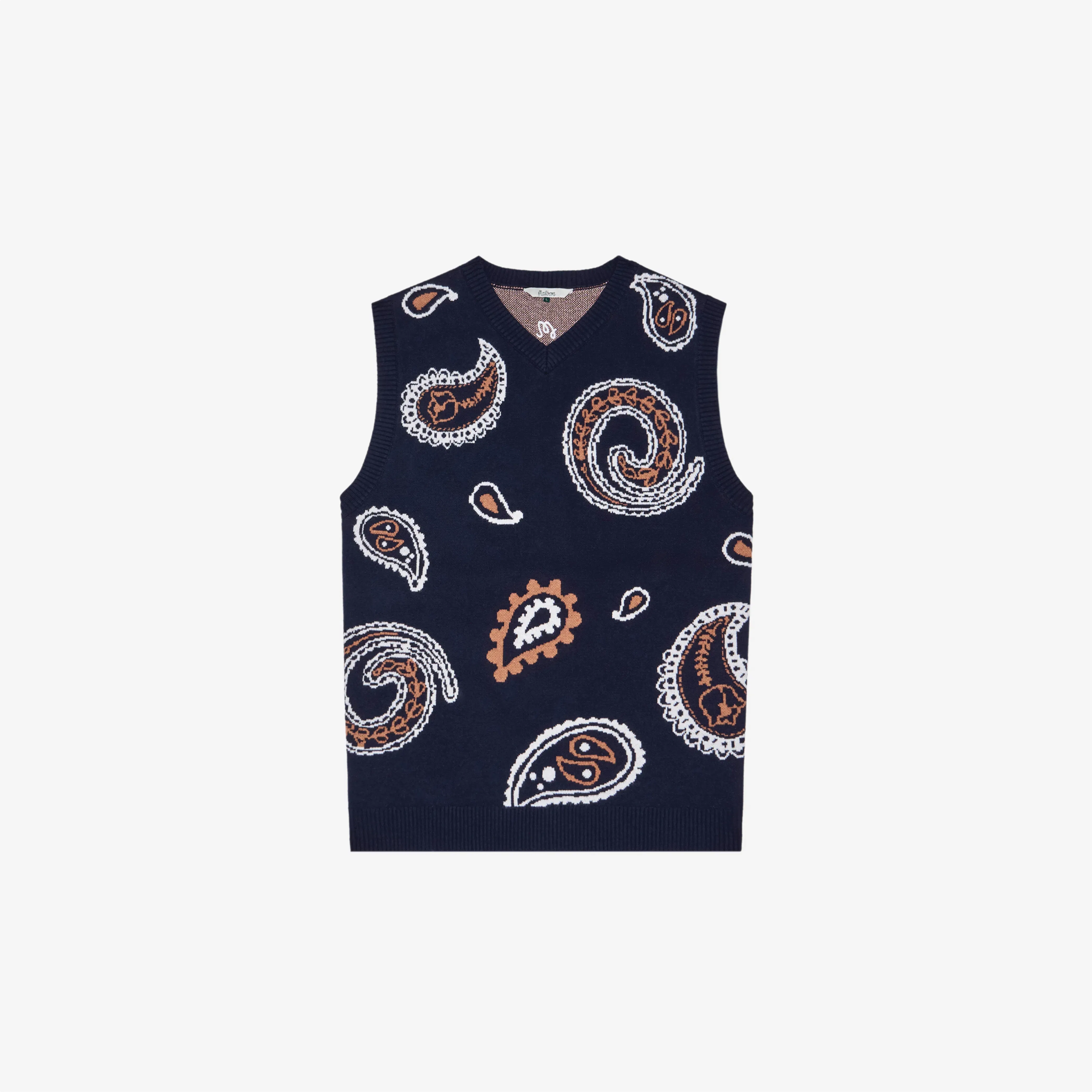 Malbon Paisley Sweater Vest Navy
