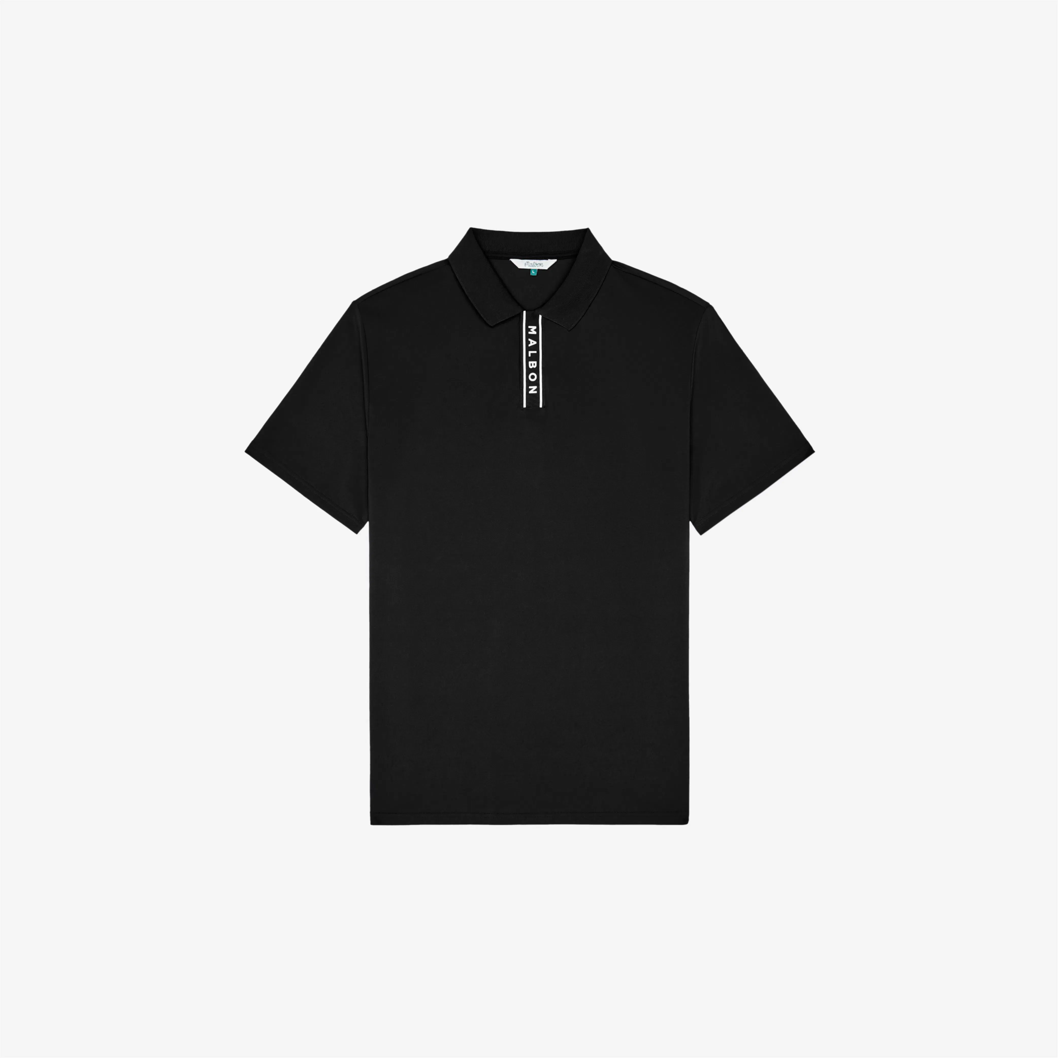 Malbon Block Placket Polo Black