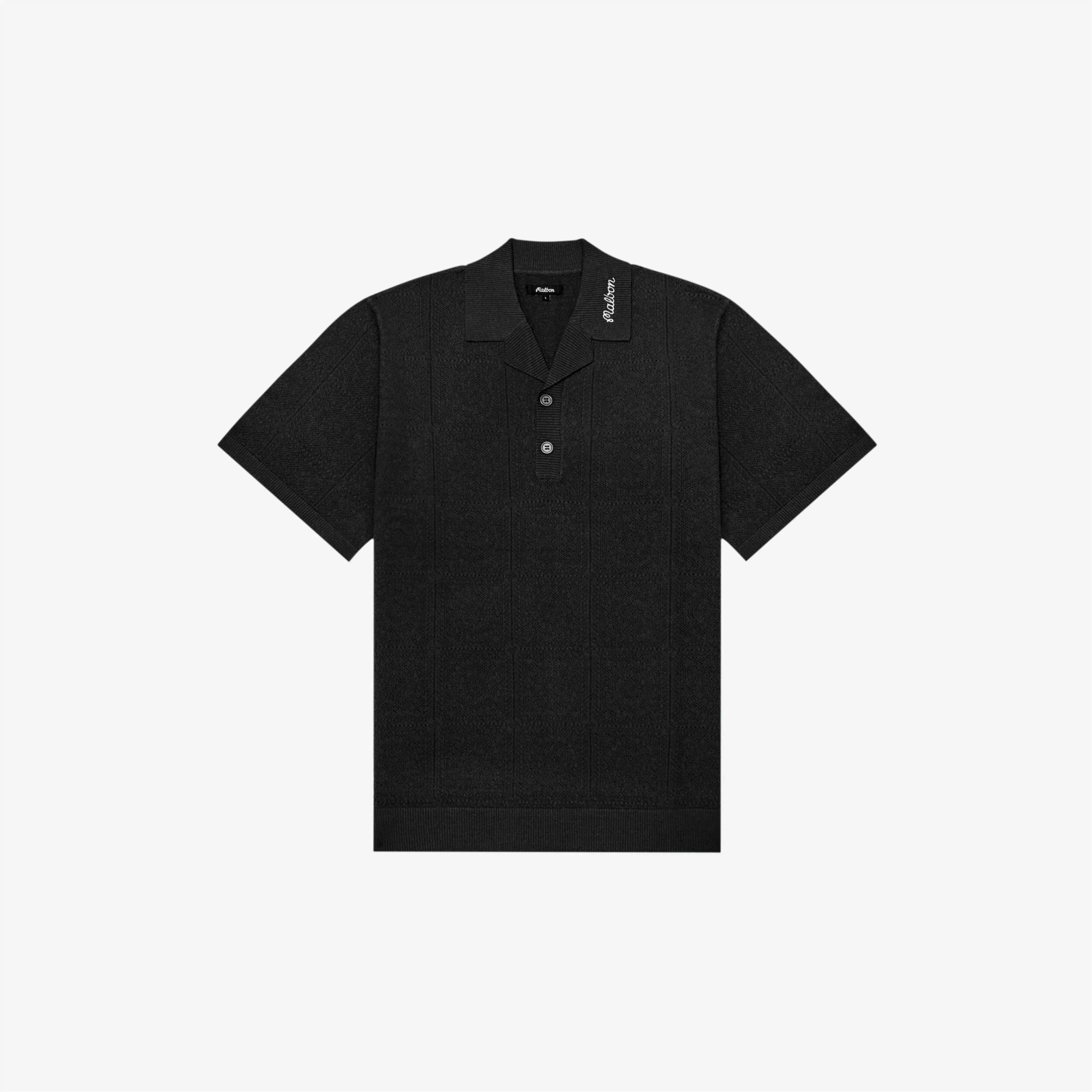 Malbon Resort Crochet Polo Black
