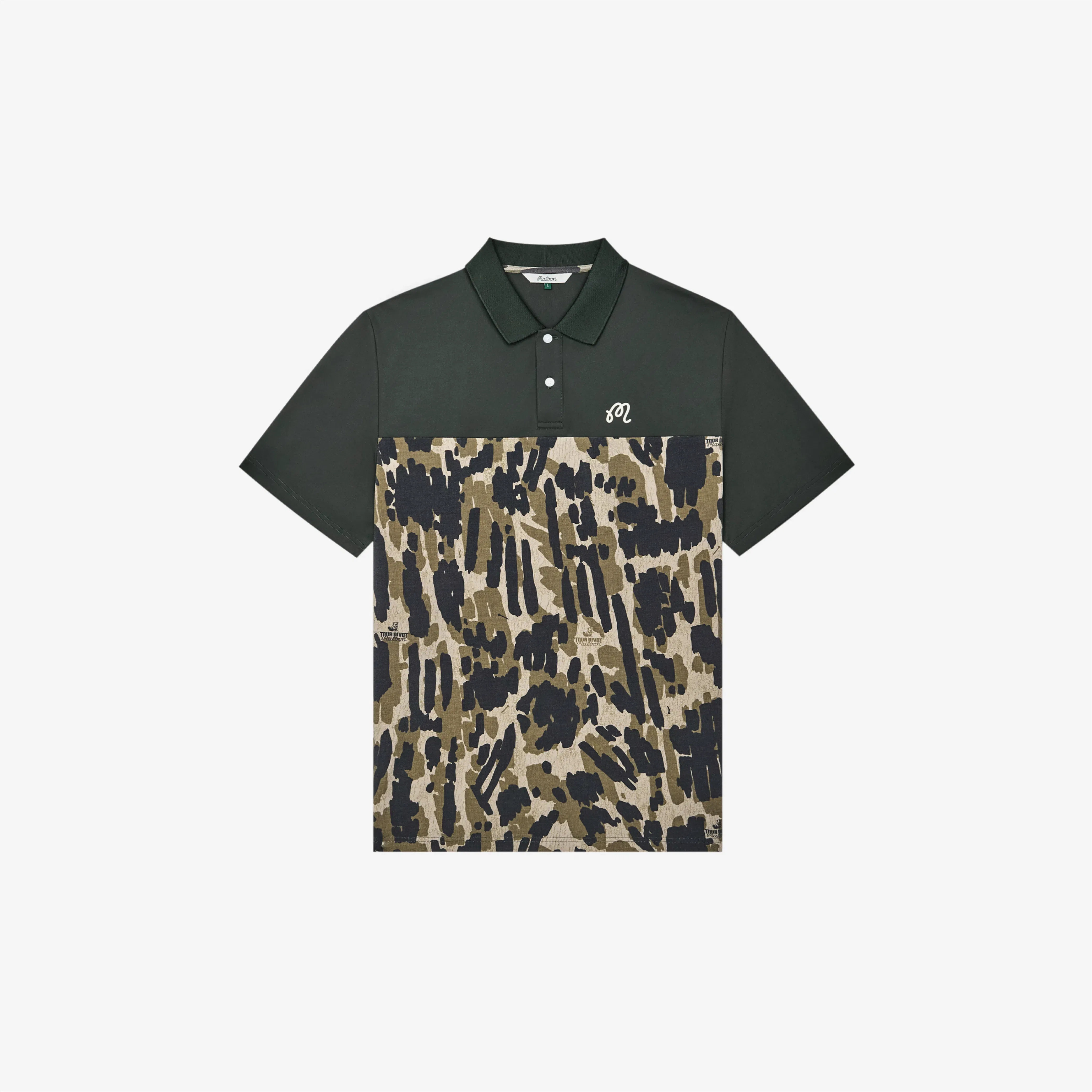 Malbon Tour Divot Camo Polo Bark Camo