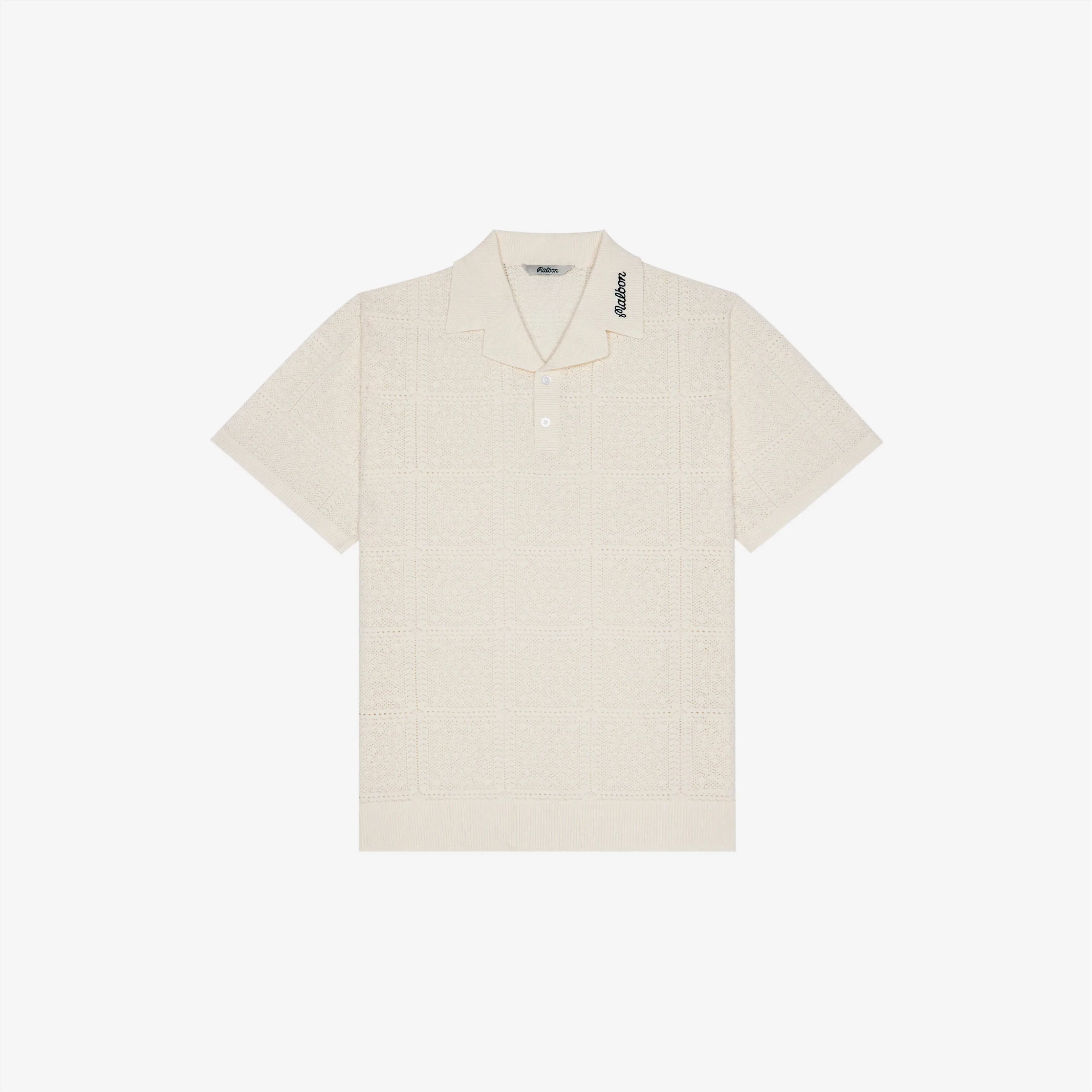 Malbon Resort Crochet Polo Ivory