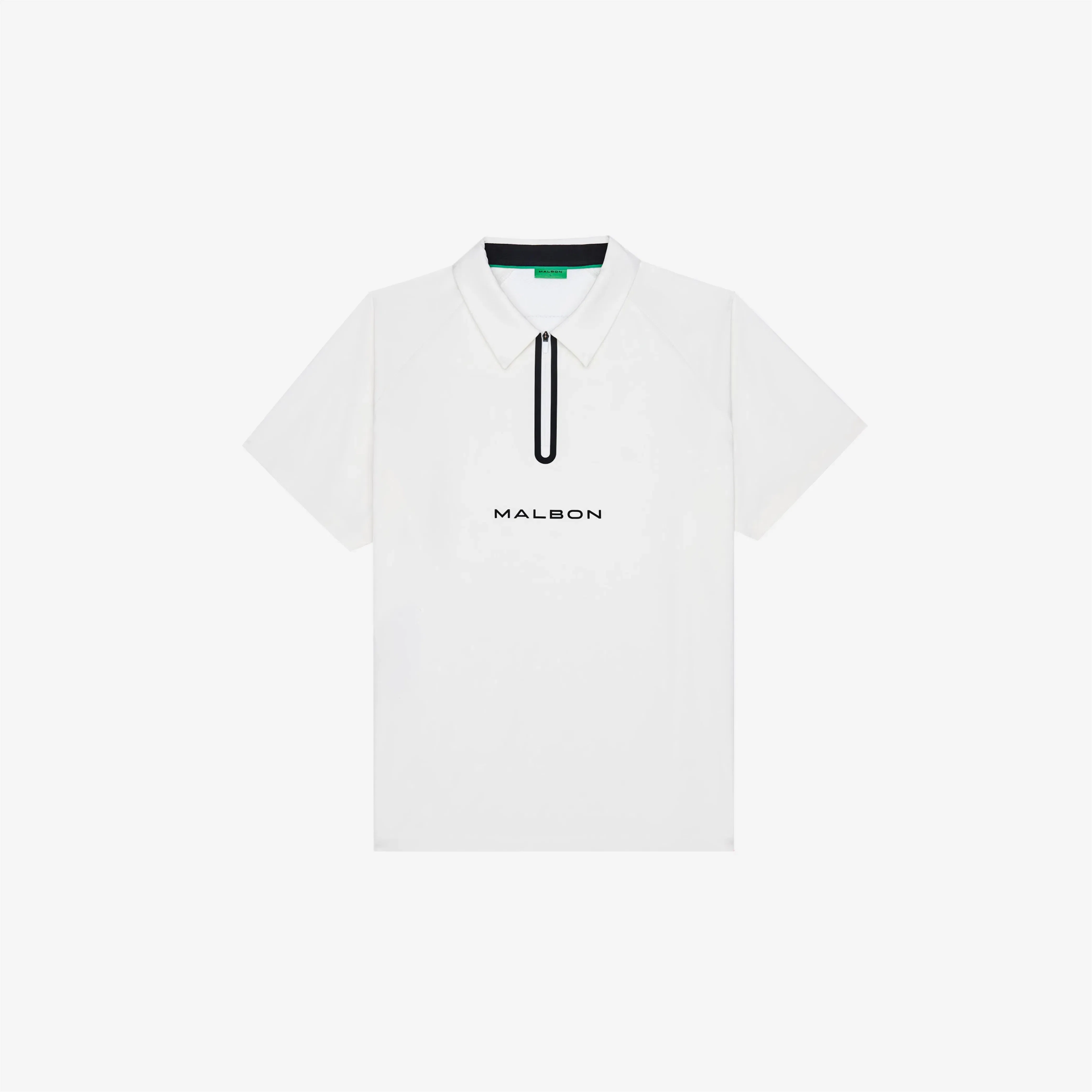 Malbon Performance Zip Raglan Polo White